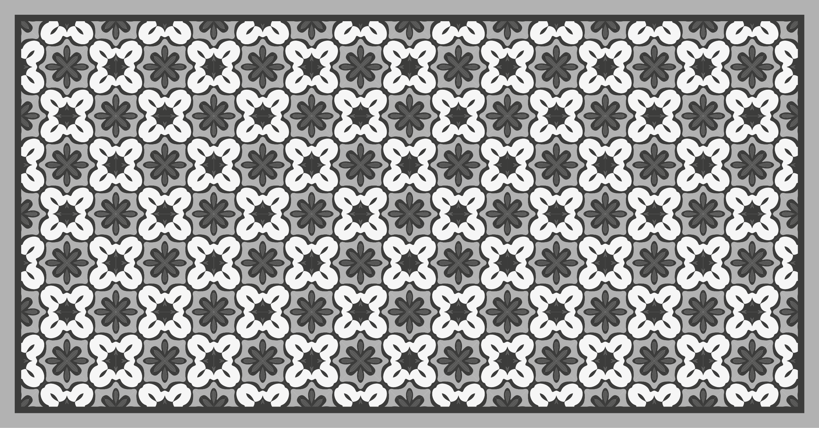 Alfombra vinílica mosaico patrón floral clásico - TenVinilo