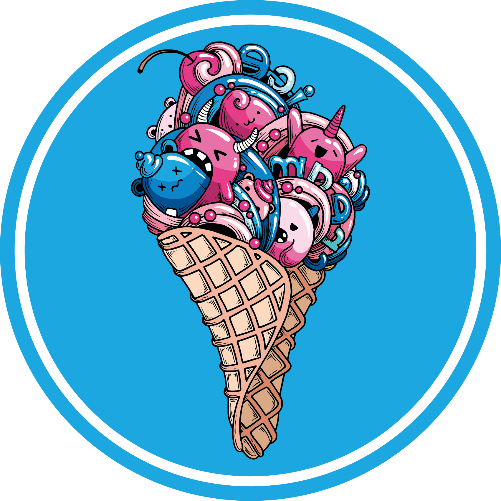 Alfombra vinílica redonda delicia de helado - TenVinilo