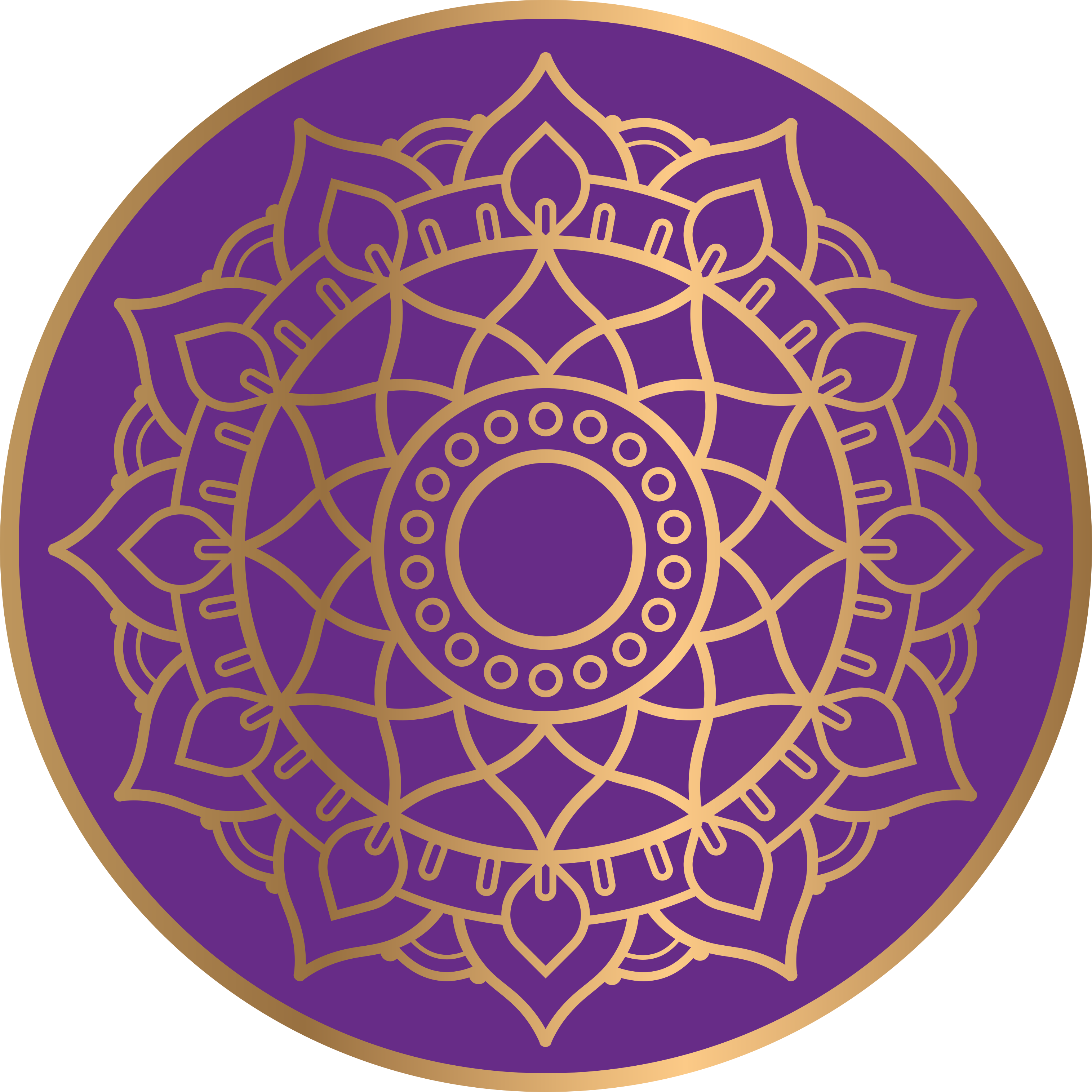 Alfombra vinílica mandala motivo morado y dorado - TenVinilo