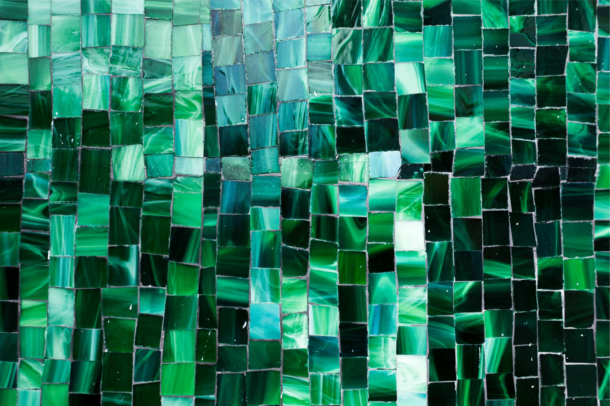 Alfombra vinílica mosaico baldosas de mosaico verde - TenVinilo