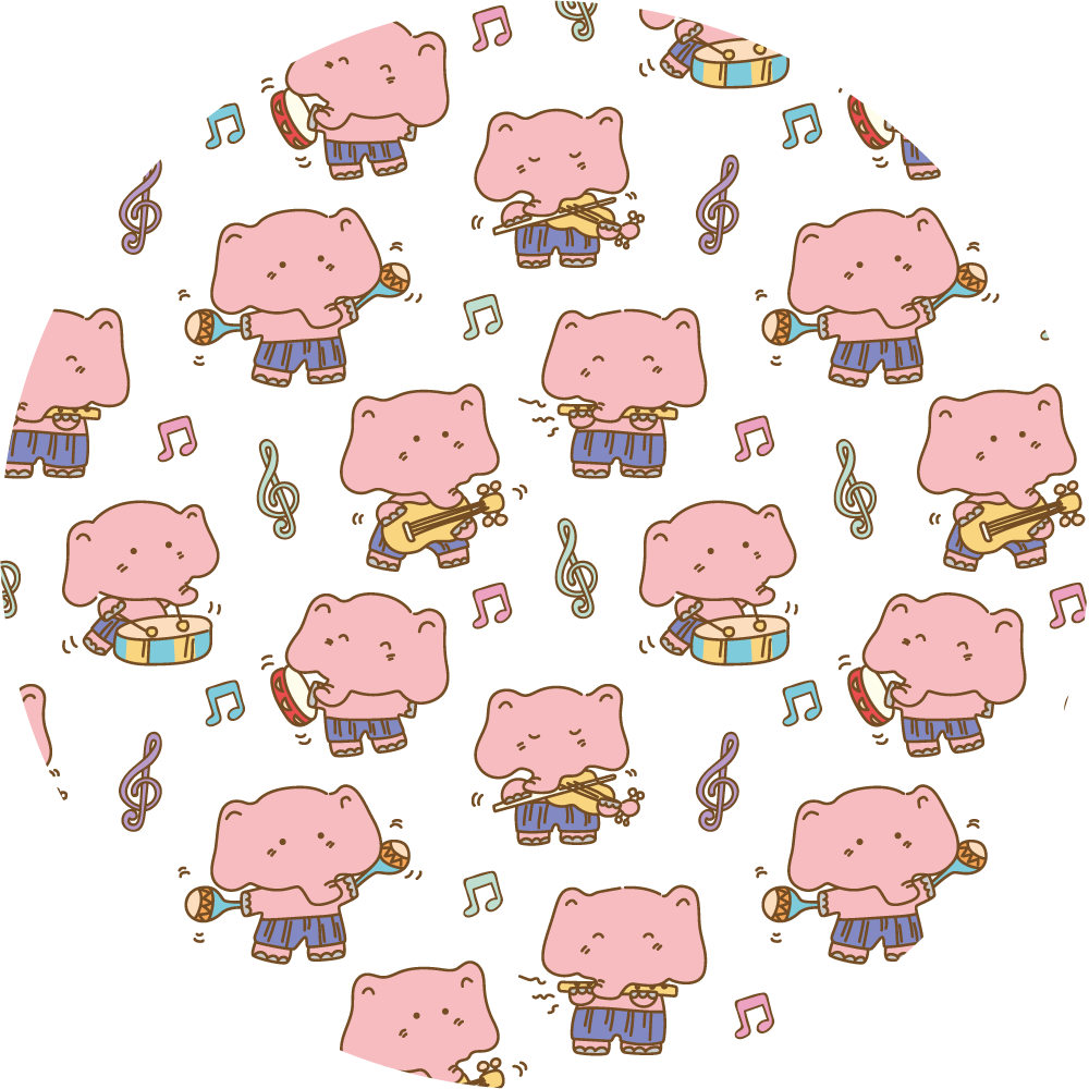 Alfombra vinílica animales diversión musical con elefantes - TenVinilo