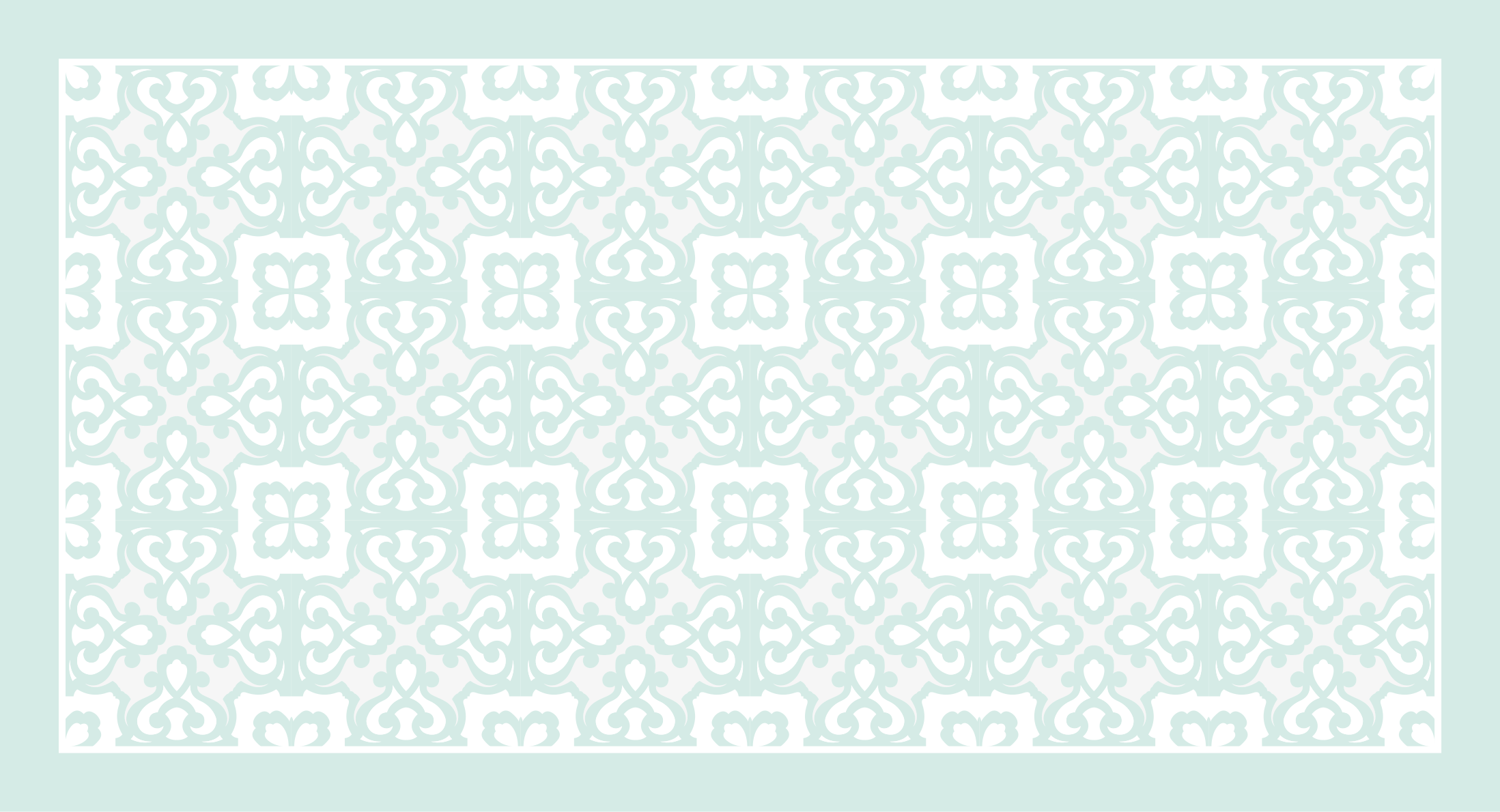 Alfombra hidráulica vinílica elegante turquesa - TenVinilo