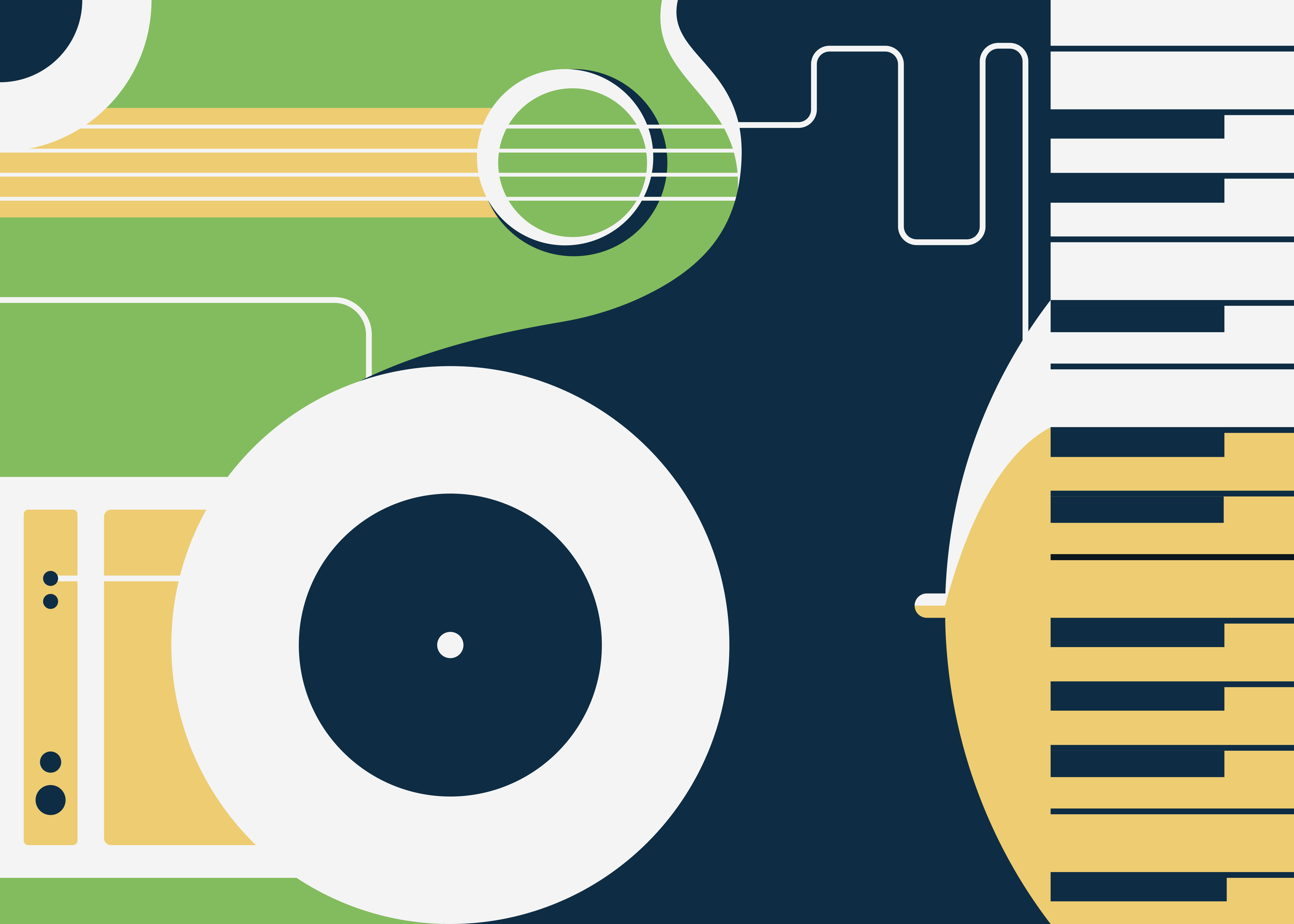 Alfombra vinilo rectangular motivo de instrumento musical - TenVinilo