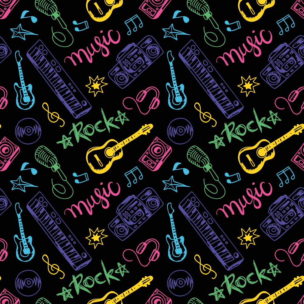 Alfombra vinílica infantil tema musical colorido - TenVinilo