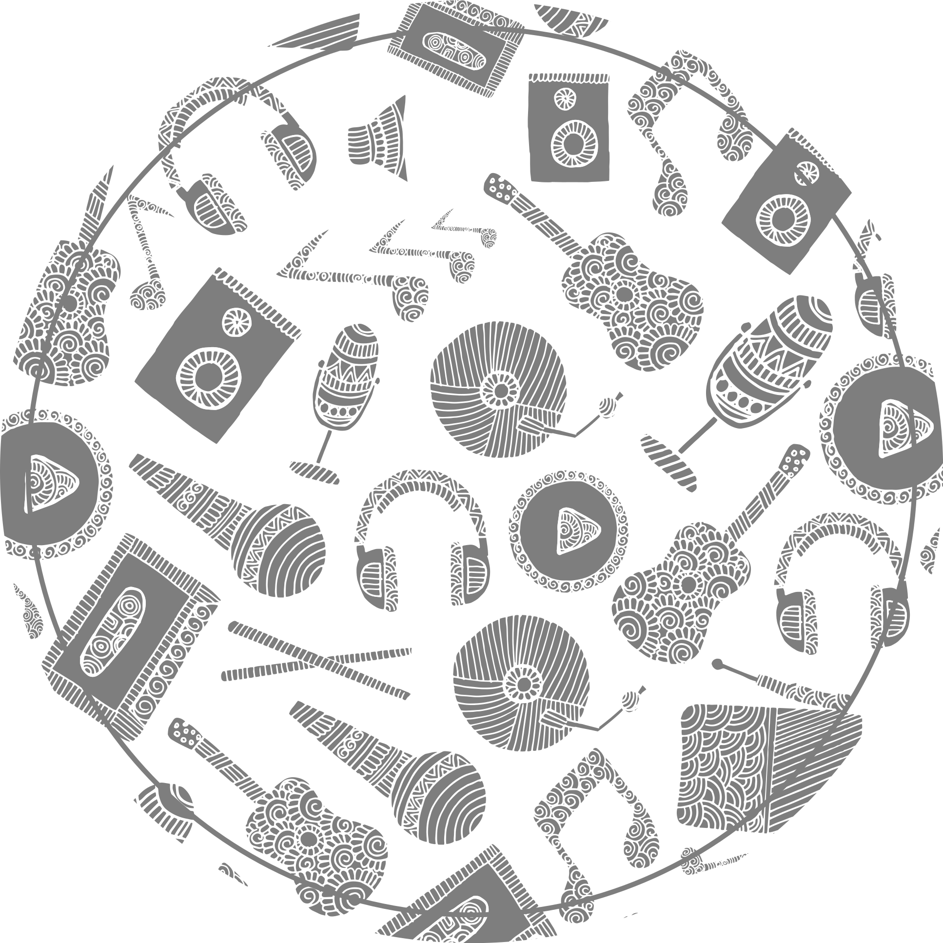 Alfombra vinílica infantil de instrumentos musicales - TenVinilo