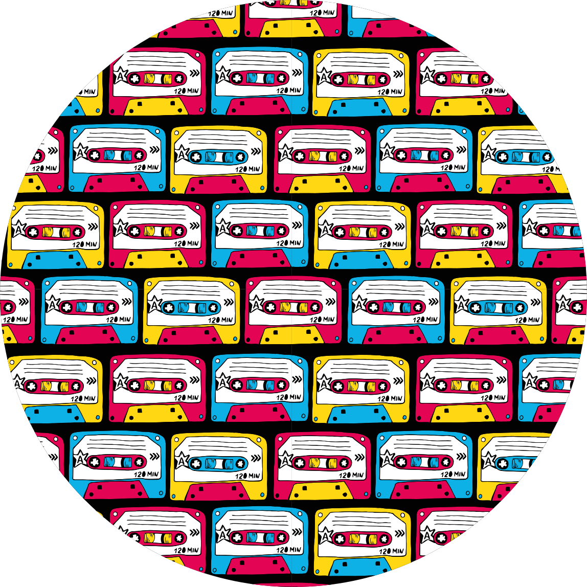 Alfombra vinílica vintage cintas de cassette alegres - TenVinilo