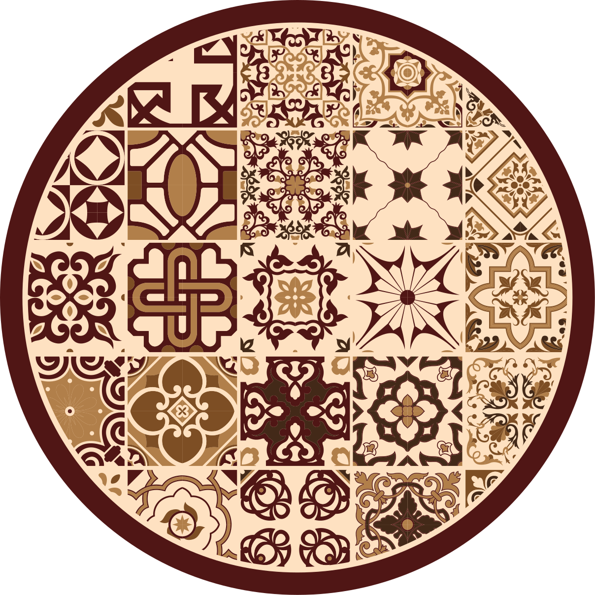 Alfombra hidráulica vinílica composiciones mosaico vibrante - TenVinilo