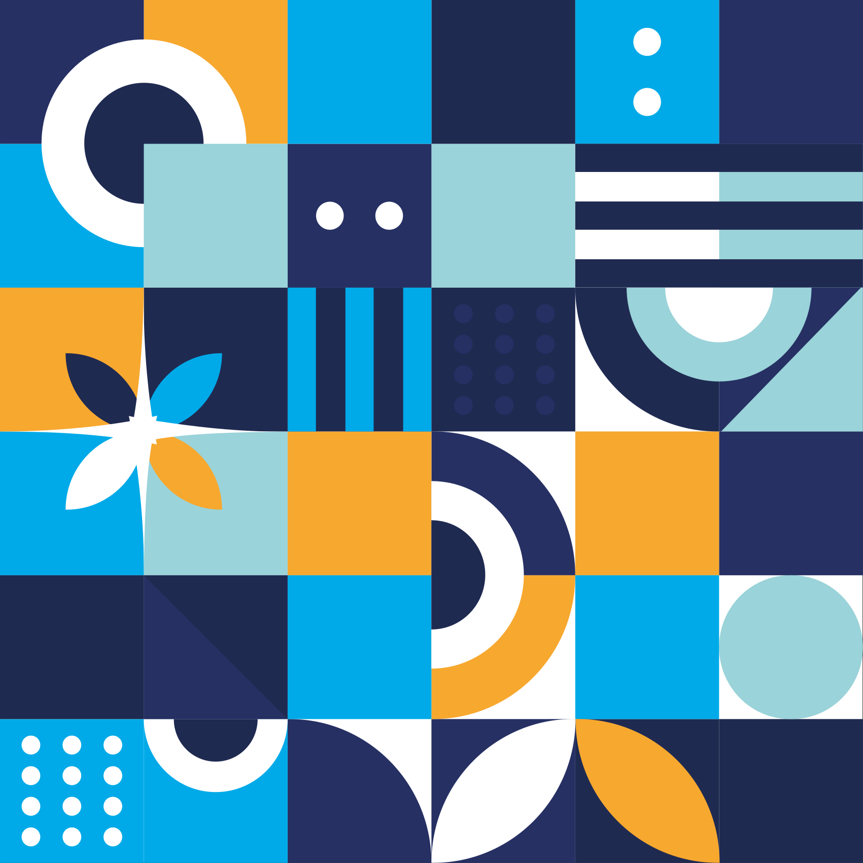 Alfombra hidráulica vinílica formas geométricas de colores - TenVinilo