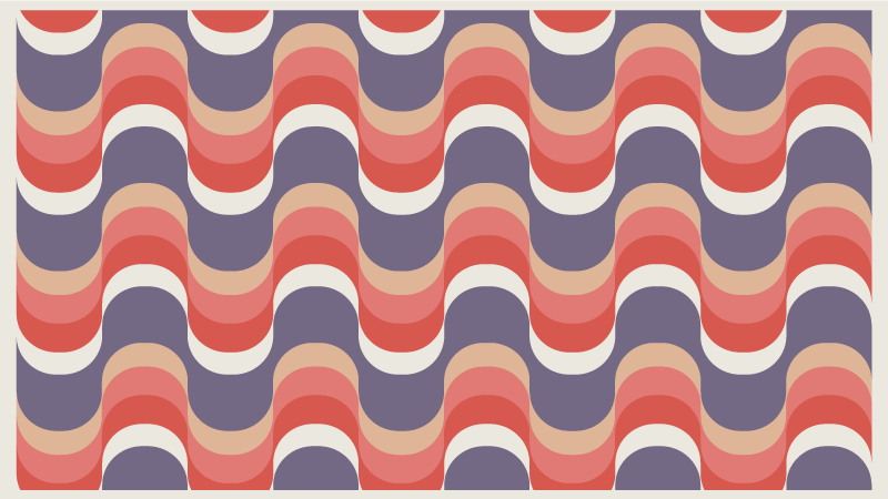 Alfombra vinílica geométrica paleta de colores ondulados - TenVinilo