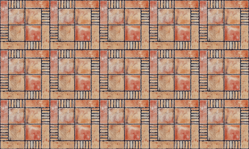 Alfombra hidráulica vinílica patrones entrecruzados - TenVinilo