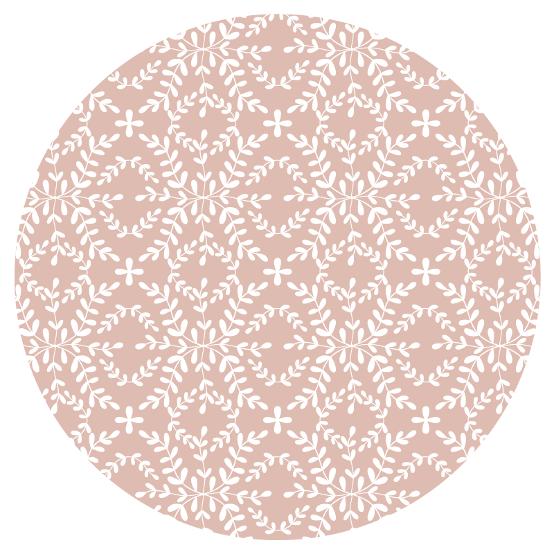 Alfombra vinílica naturaleza redonda hojas vintage - TenVinilo