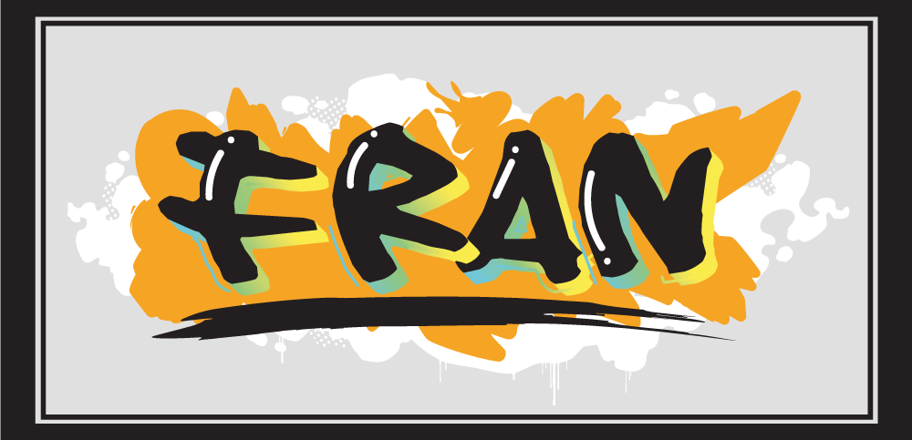 Alfombra vinílica personalizable arte de nombre - TenVinilo