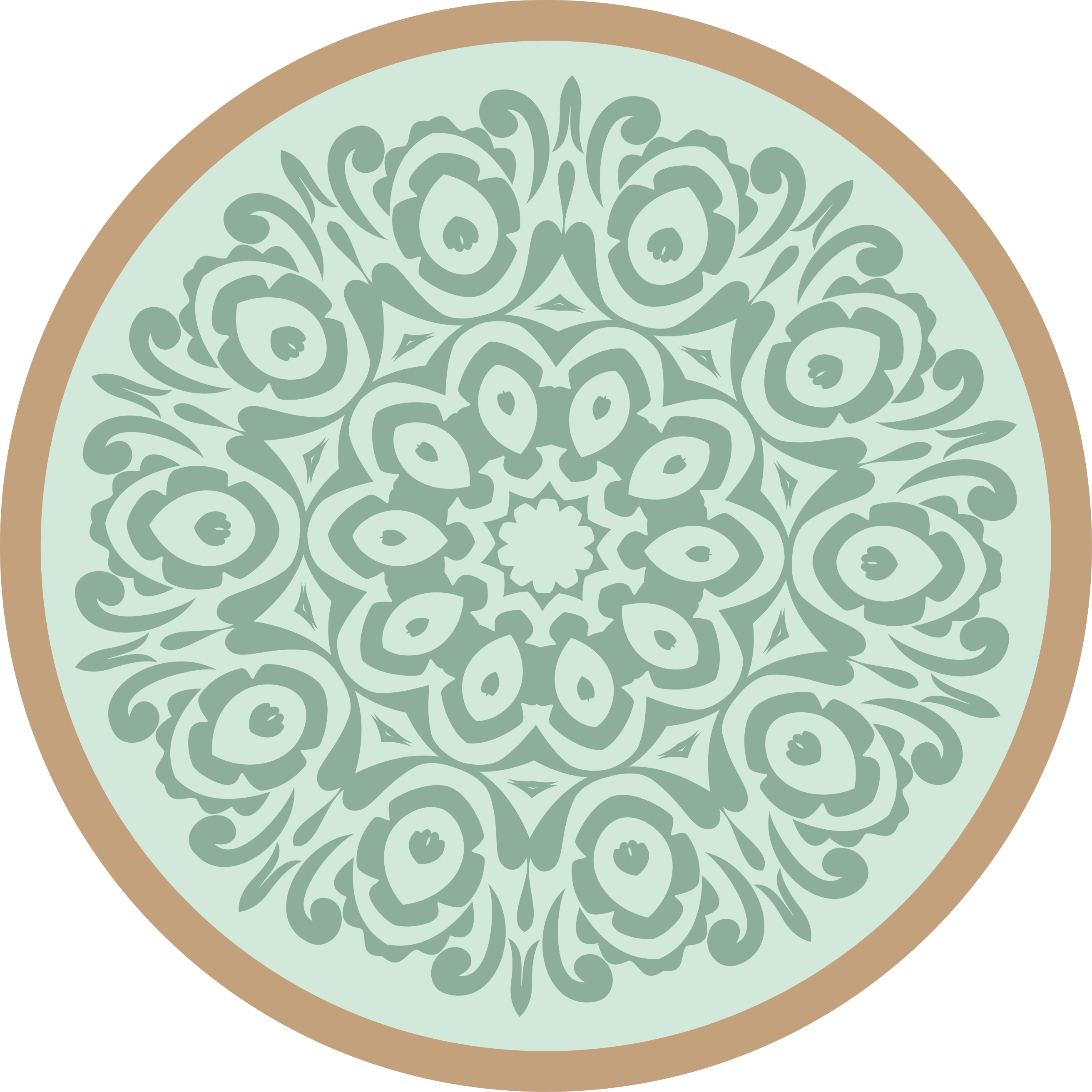 Alfombra vinílica mandala arreglo botánico redondo - TenVinilo