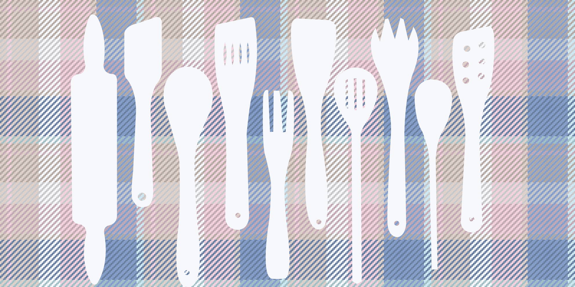 Alfombra vinilo cocina siluetas utensilios de cocina - TenVinilo