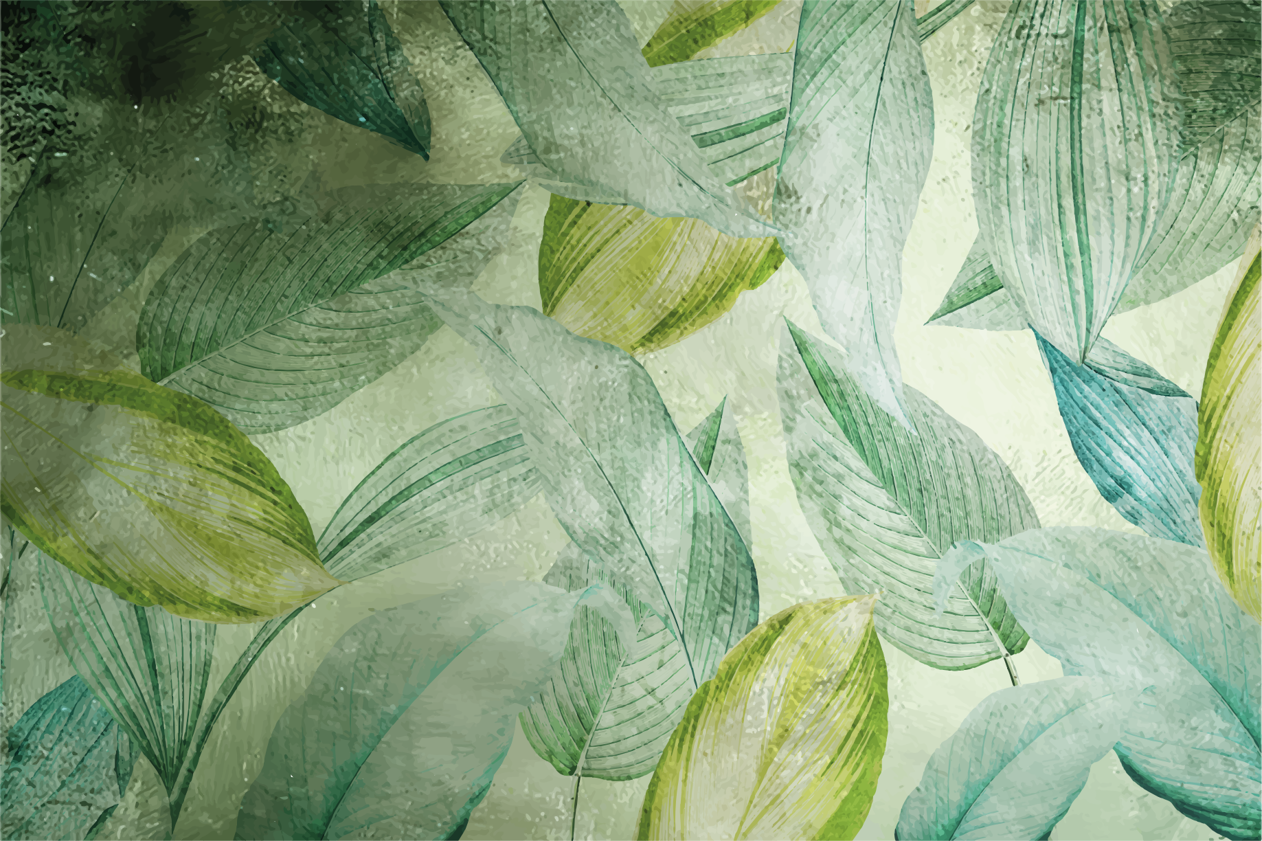 Alfombra vinílica naturaleza motivo de vegetación vibrante - TenVinilo