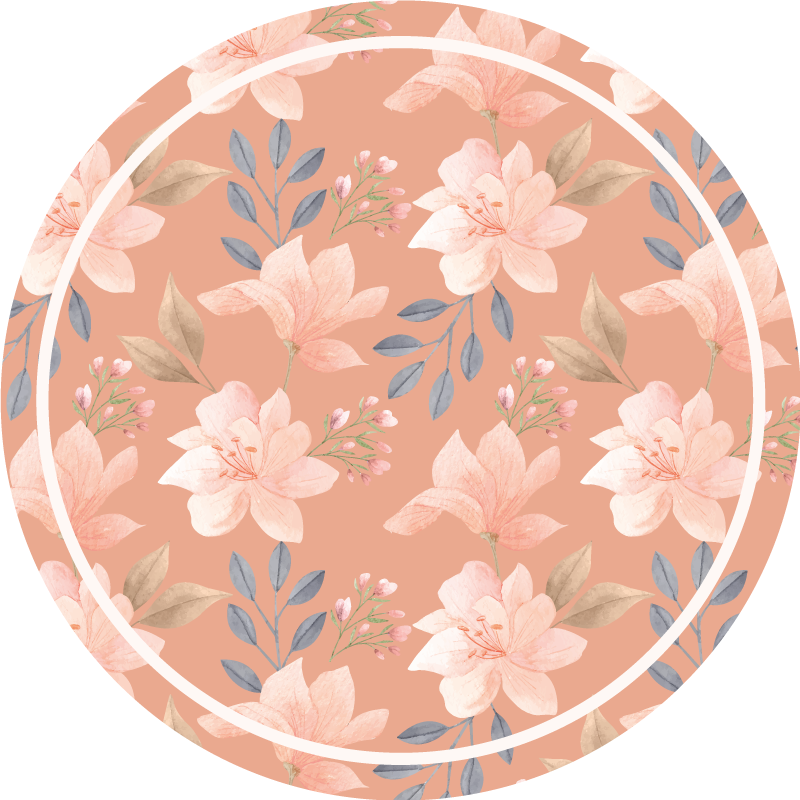 Alfombra vinílica flores estampado floral de melocotón - TenVinilo