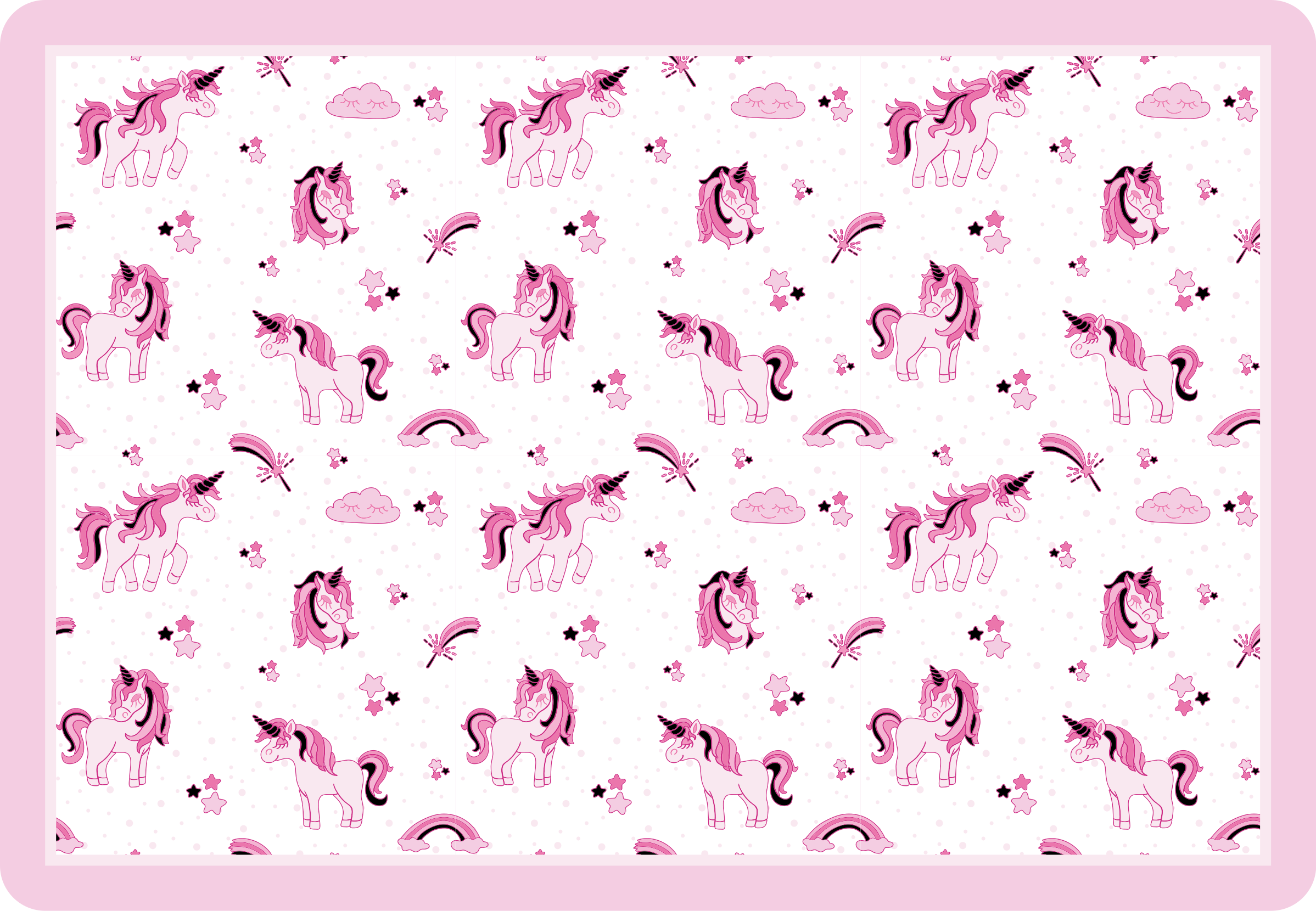 Alfombra vinílica infantil reino de fantasía de unicornio - TenVinilo