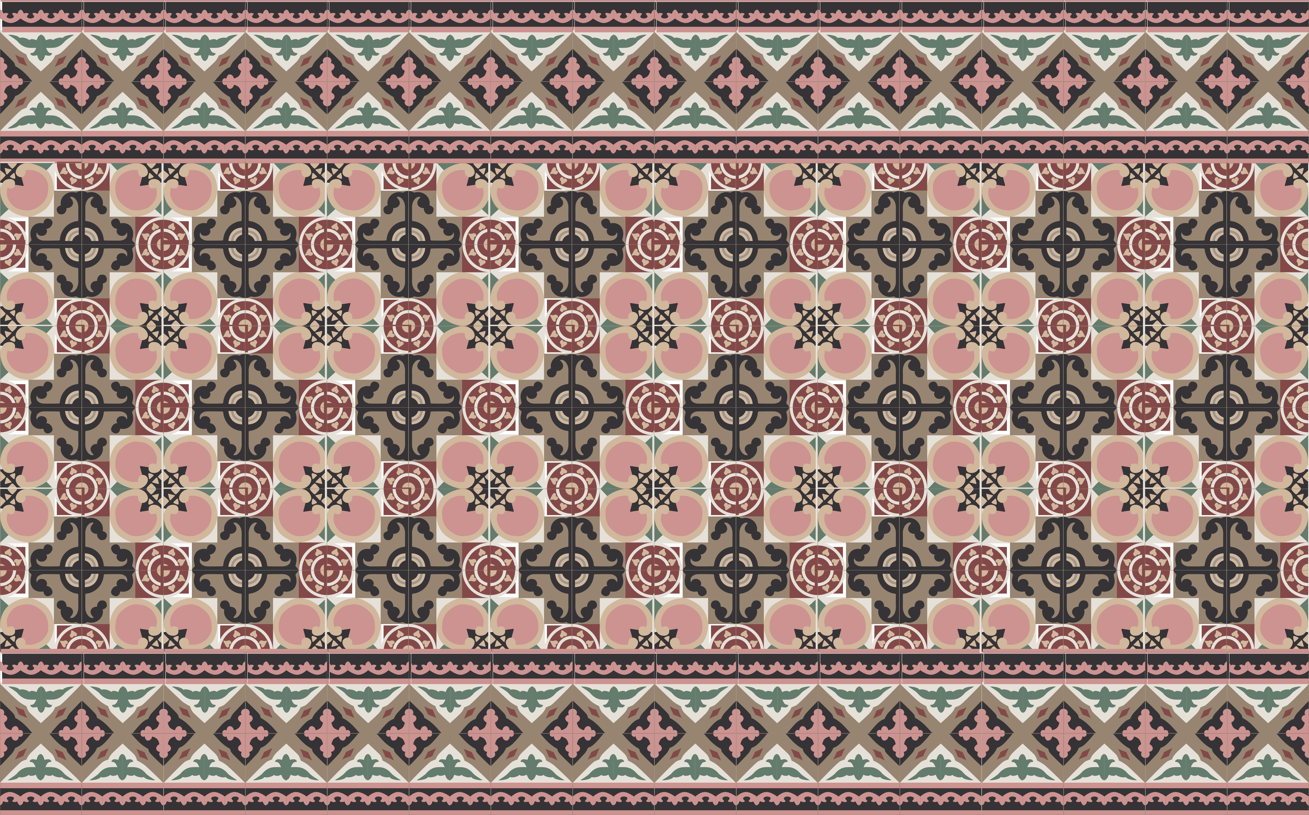 Alfombra vinilo hidráulica azulejos de Toledo - TenVinilo