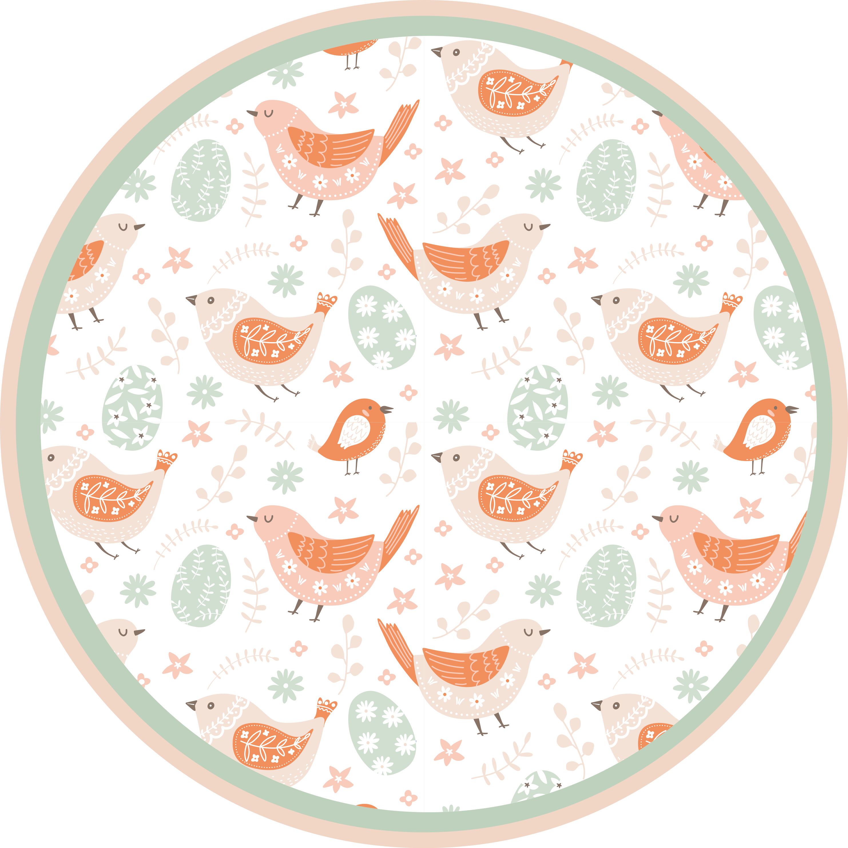 Alfombra vinílica naturaleza encantadores motivos de aves - TenVinilo