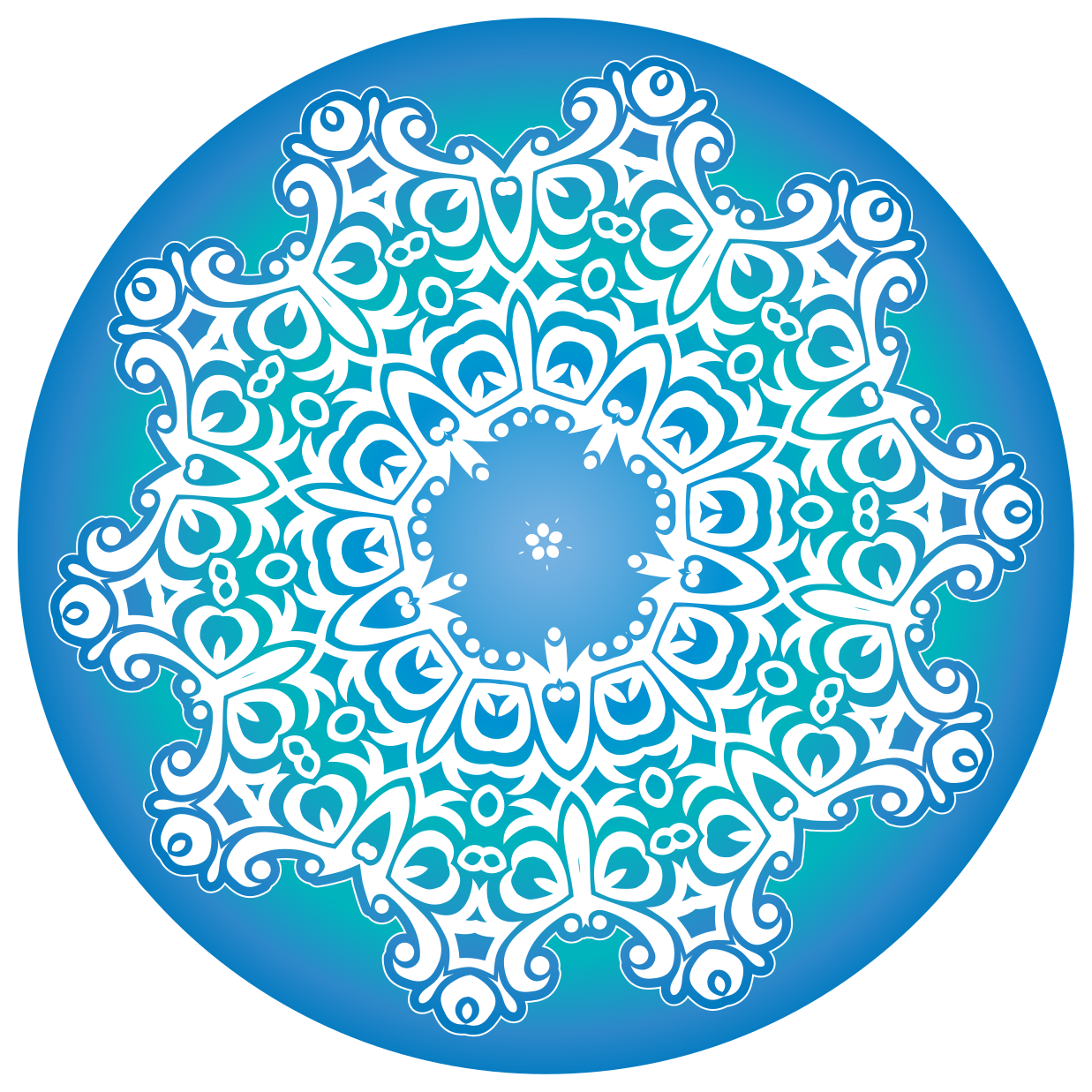 Alfombra vinílica mandala elaborado adorno botánico - TenVinilo