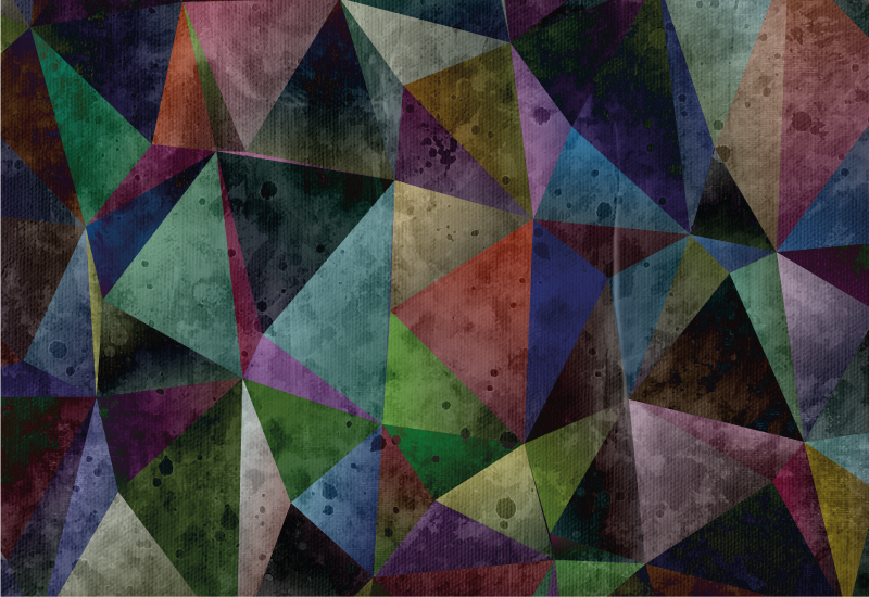 Alfombra vinílica geométrica mosaico triangular colorido - TenVinilo