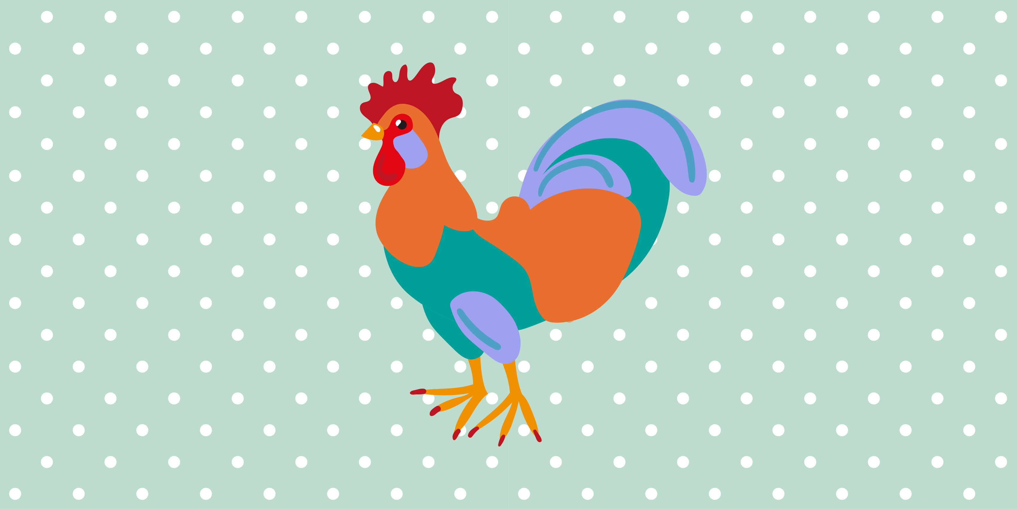 Alfombra vinílica animales arte vibrante de gallo - TenVinilo