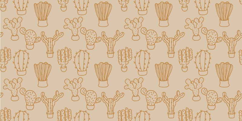 Alfombra vinílica flores ilustración de cactus - TenVinilo