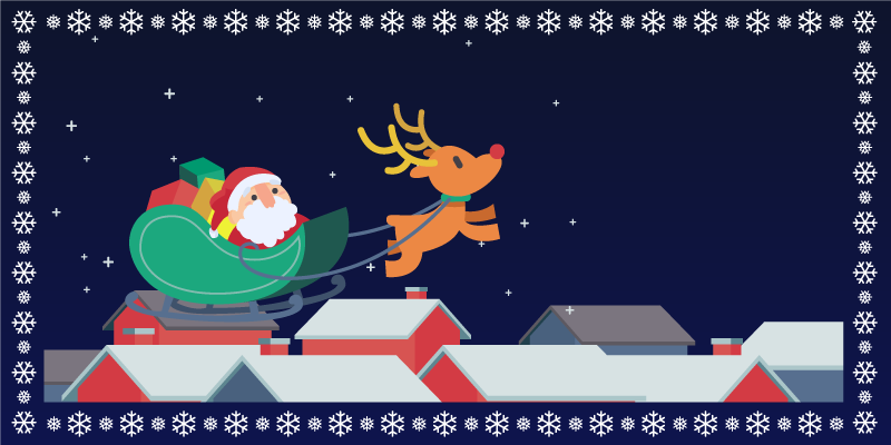 Alfombra vinílica Halloween paseo en trineo de santa - TenVinilo