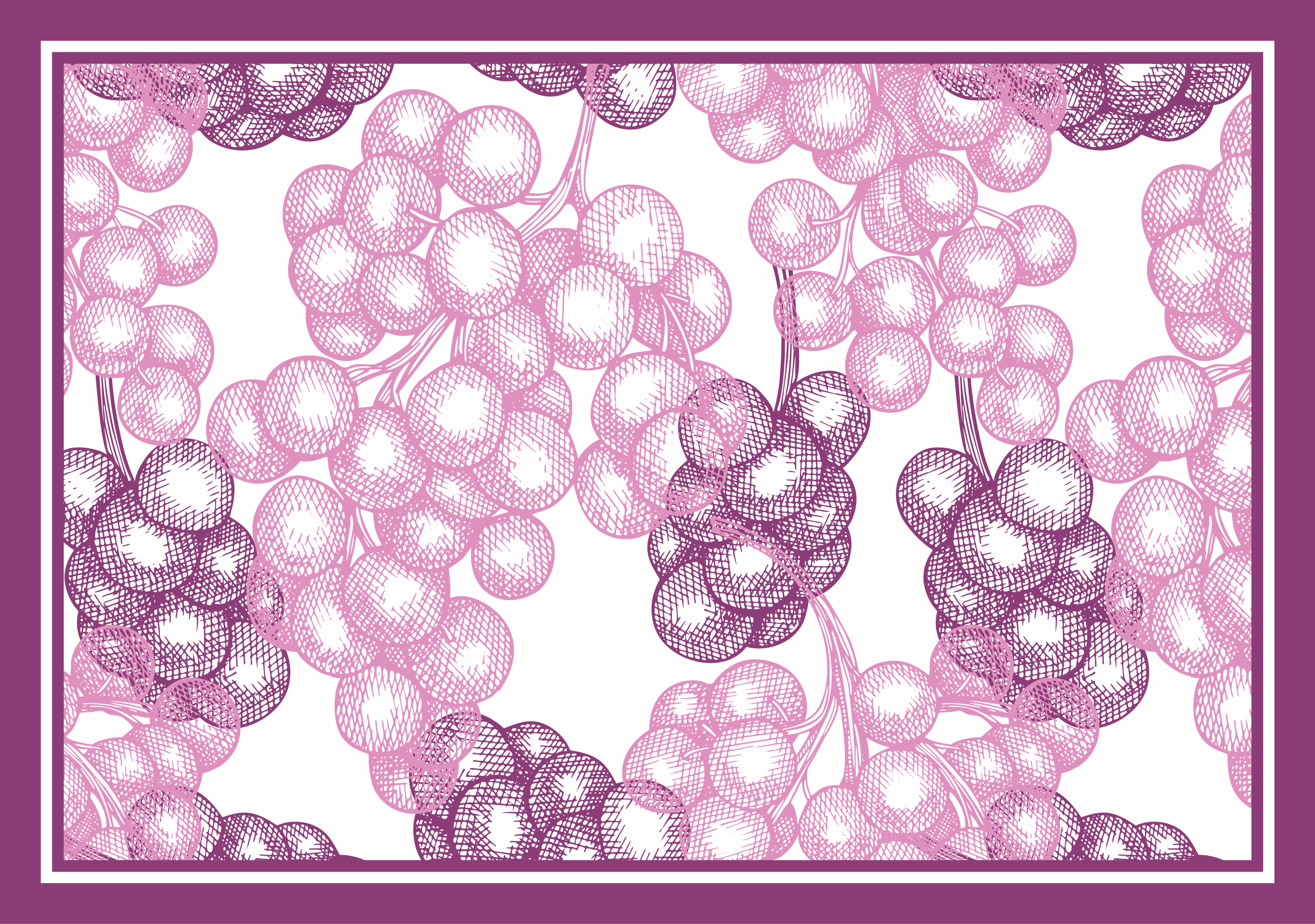 Alfombra vinílica flores diseño de uvas moradas - TenVinilo