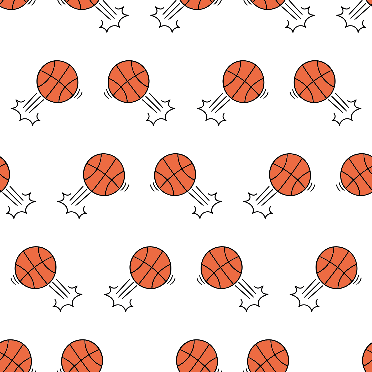 Alfombra vinílica infantil patrón de movimiento baloncesto - TenVinilo