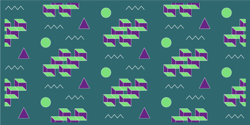 Alfombra vinílica vintage formas de bloques de colores - TenVinilo