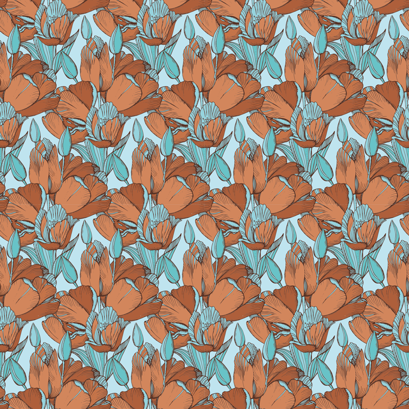 Alfombra vinílica infantil esquema floral en flor - TenVinilo