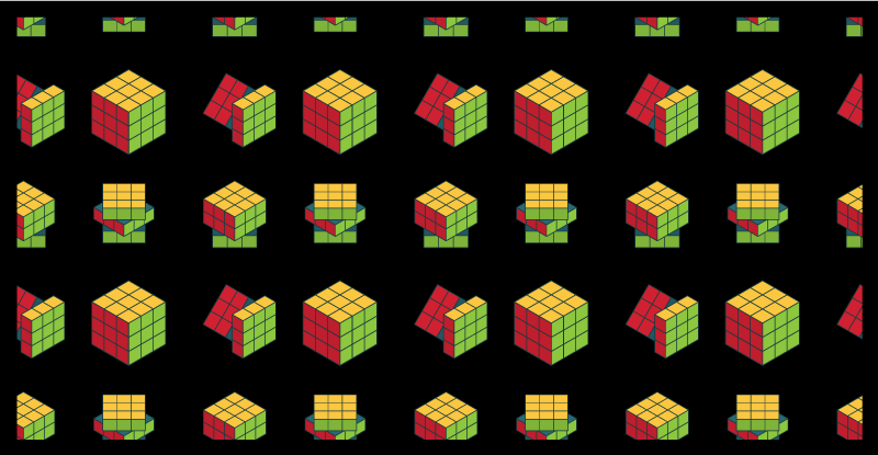 Alfombra vinílica juegos patrón del cubo de rubik - TenVinilo