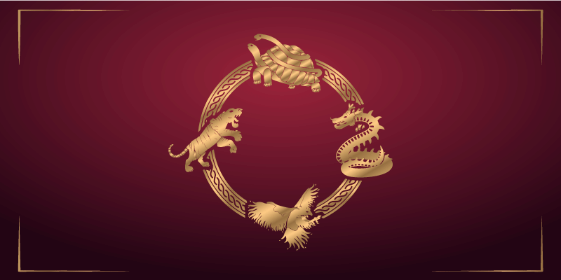 Alfombra vinílica étnica círculo zodiacal dorado - TenVinilo