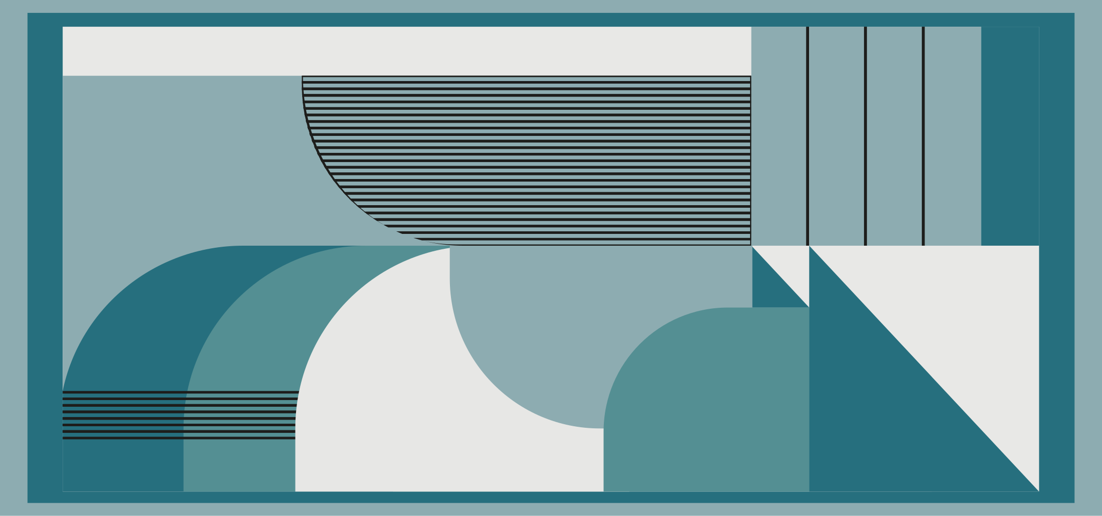 Alfombra vinílica moderna formas geométricas azules - TenVinilo