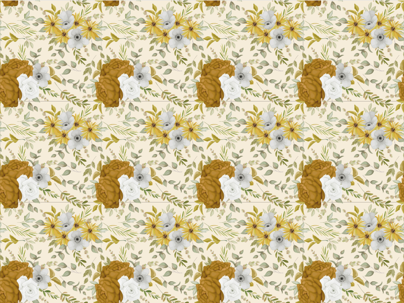 Alfombra vinílica flores jardín estilo milenario - TenVinilo