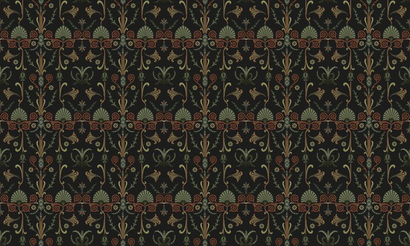 Alfombra de vinilo retro patrones botánicos florales - TenVinilo