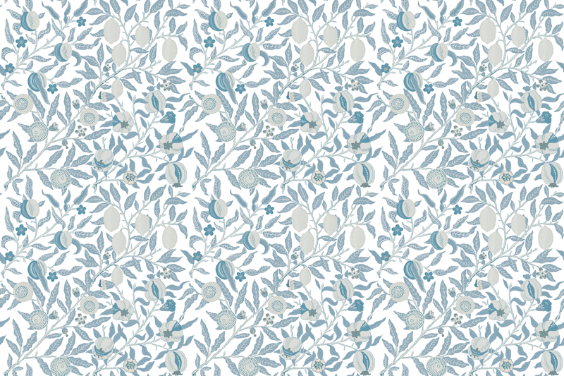 Alfombra vinílica flores azules estilo victoriano - TenVinilo