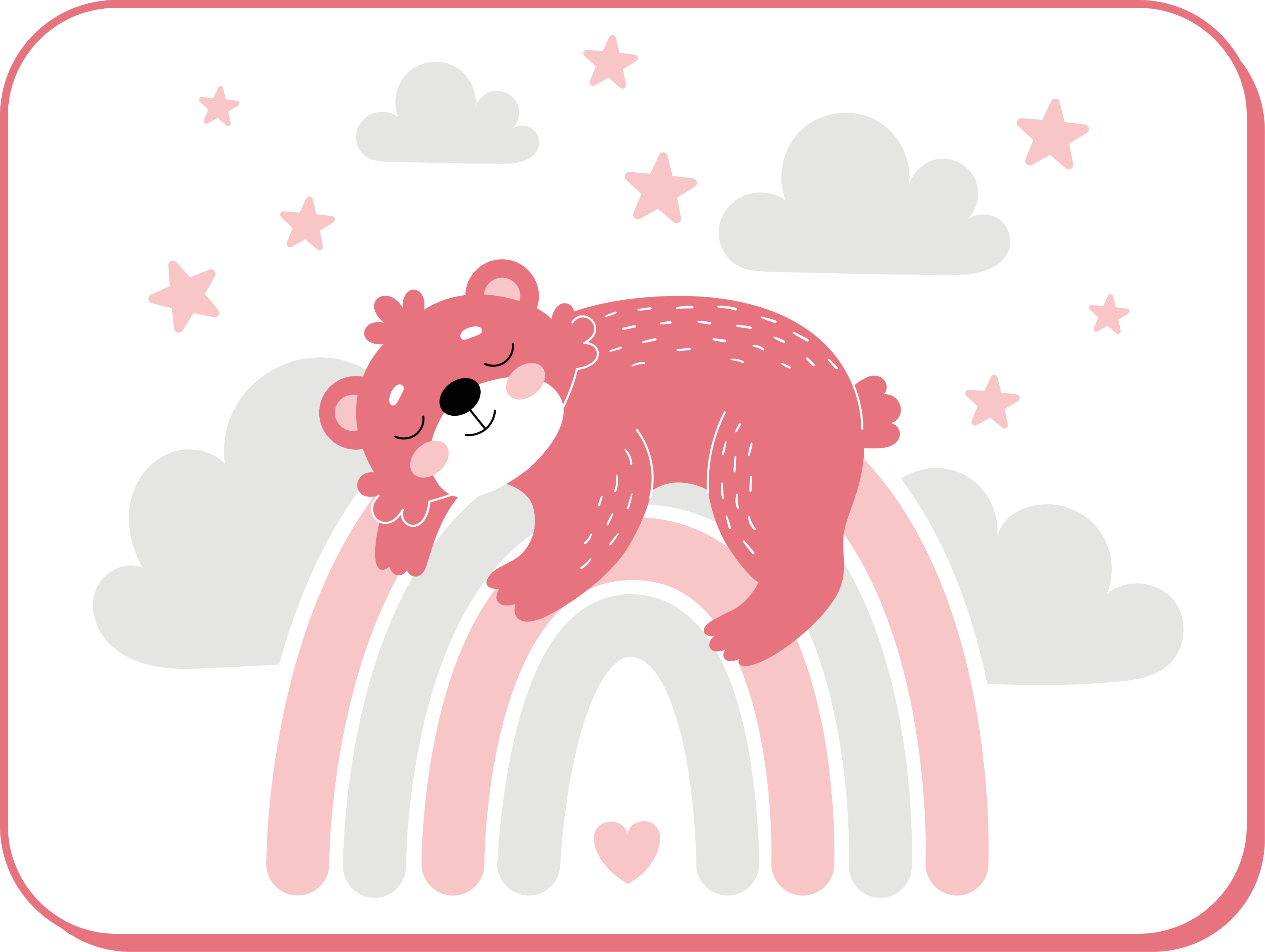 Alfombra vinilo bebé oso durmiendo en arcoiris - TenVinilo