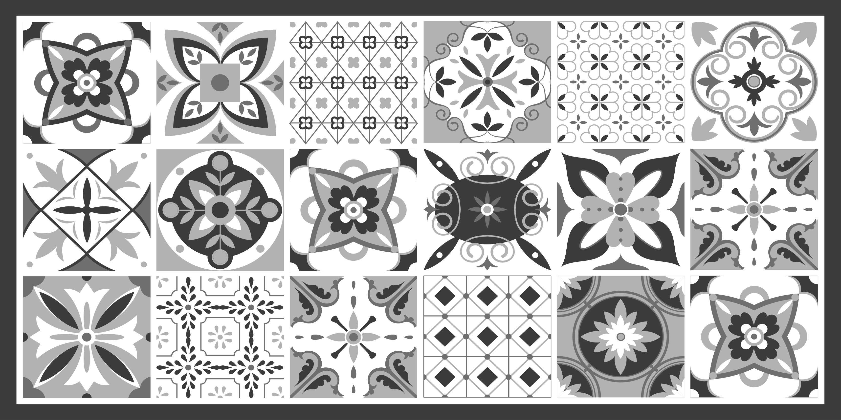 Alfombra vinílica hidráulica cocina azulejos grises - TenVinilo