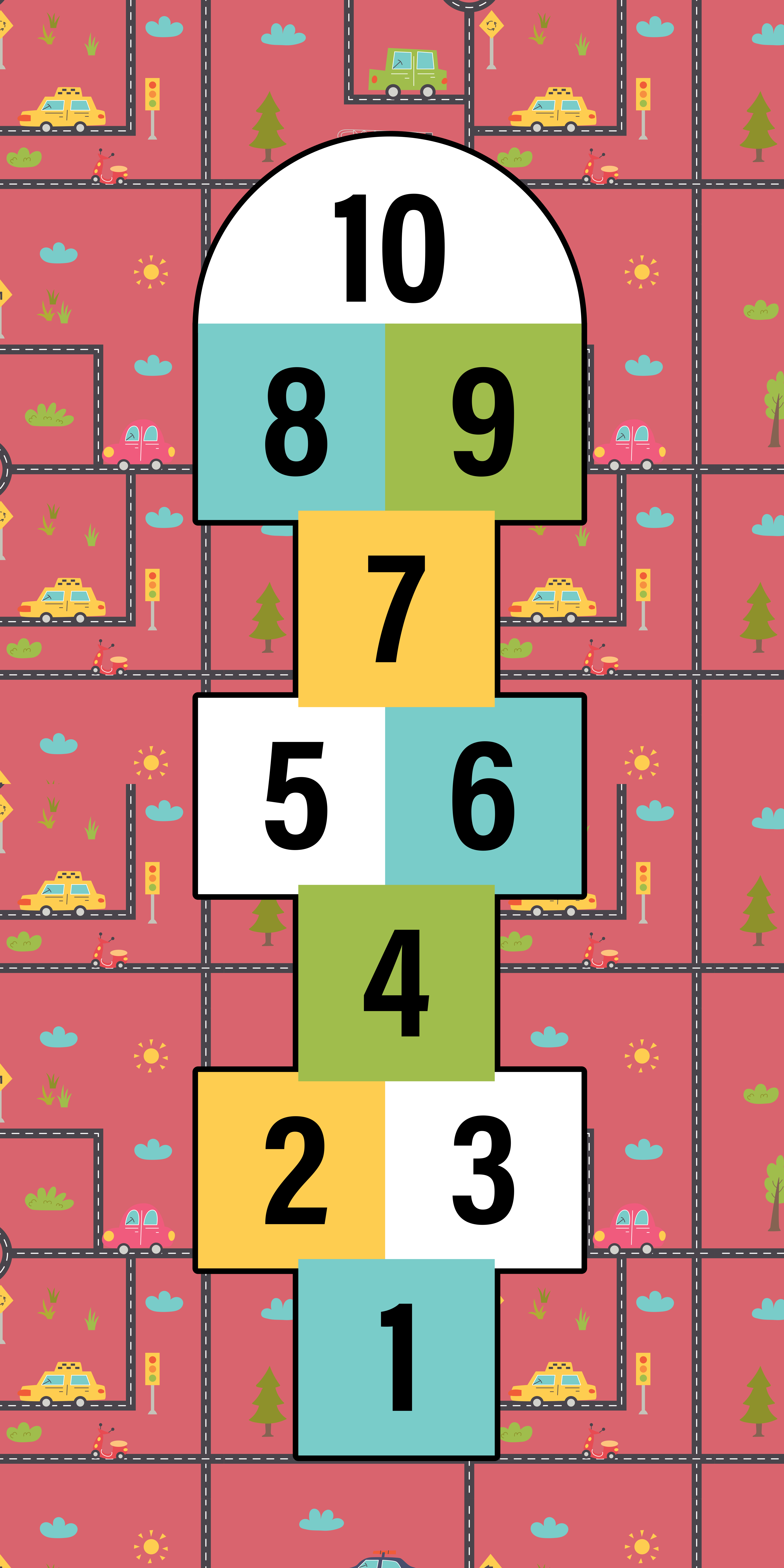 Alfombra vinílica infantil juego de la rayuela - TenVinilo