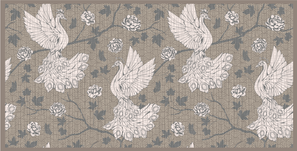 Alfombra vinílica animales escena del jardín de la grúa - TenVinilo