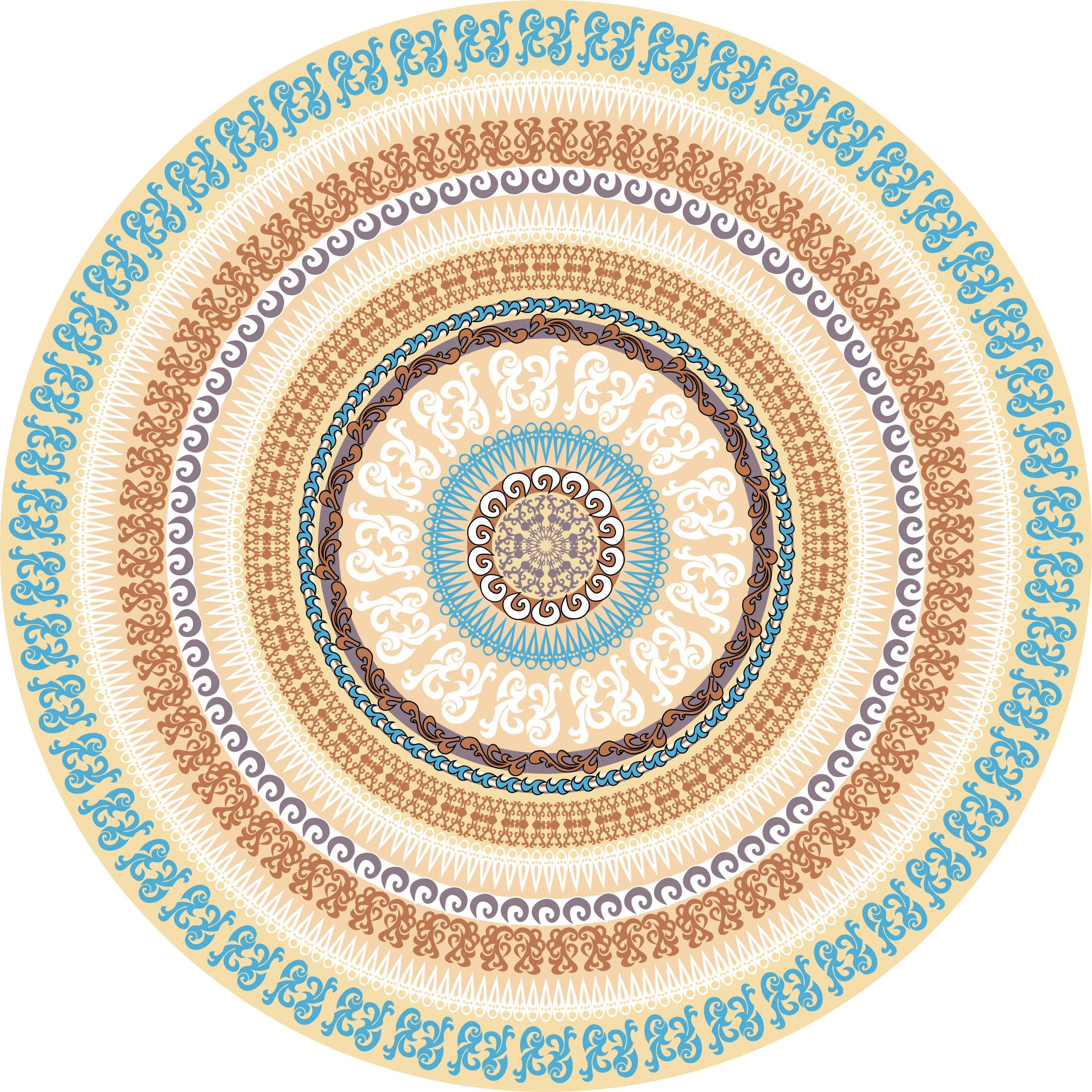 Alfombra vinílica mandala patrón de círculo - TenVinilo
