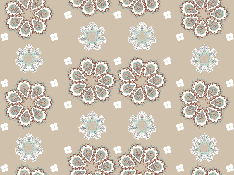 Alfombra vinílica beige flores granny chic - TenVinilo