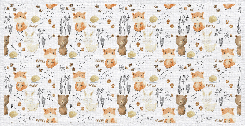 Alfombra vinílica infantil amigos animales felices - TenVinilo