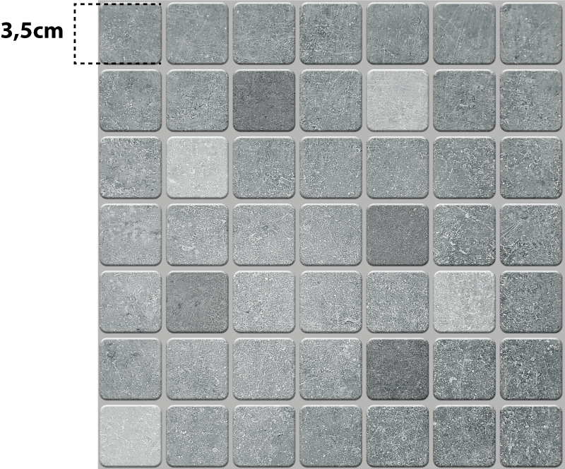 Alfombra vinilo baño mosaico gresite gris - TenVinilo