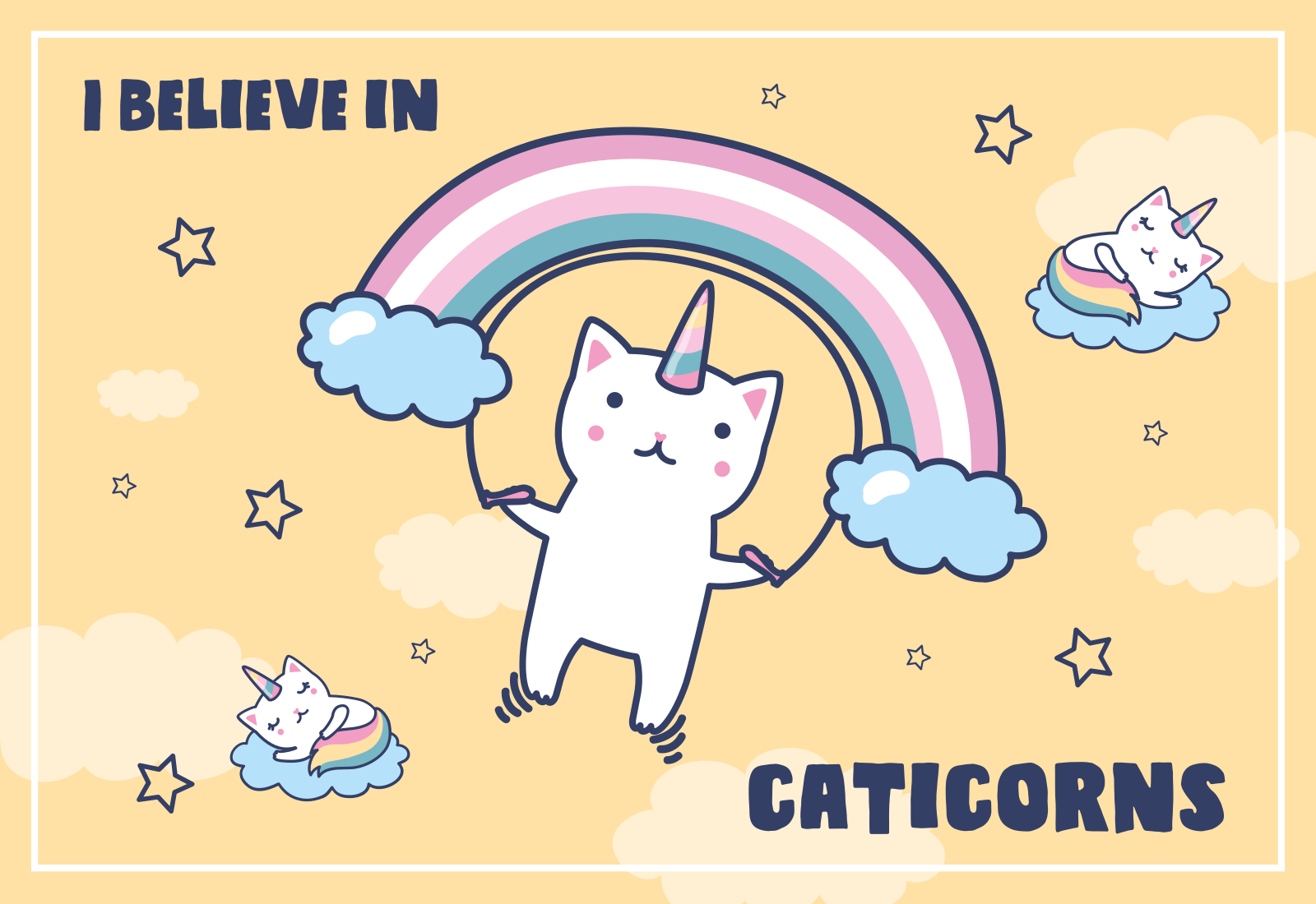 Alfombra vinílica infantil Caticorns - TenVinilo