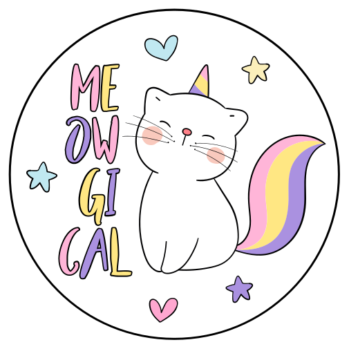 Alfombra vinílica infantil  gaticornio meowgical - TenVinilo