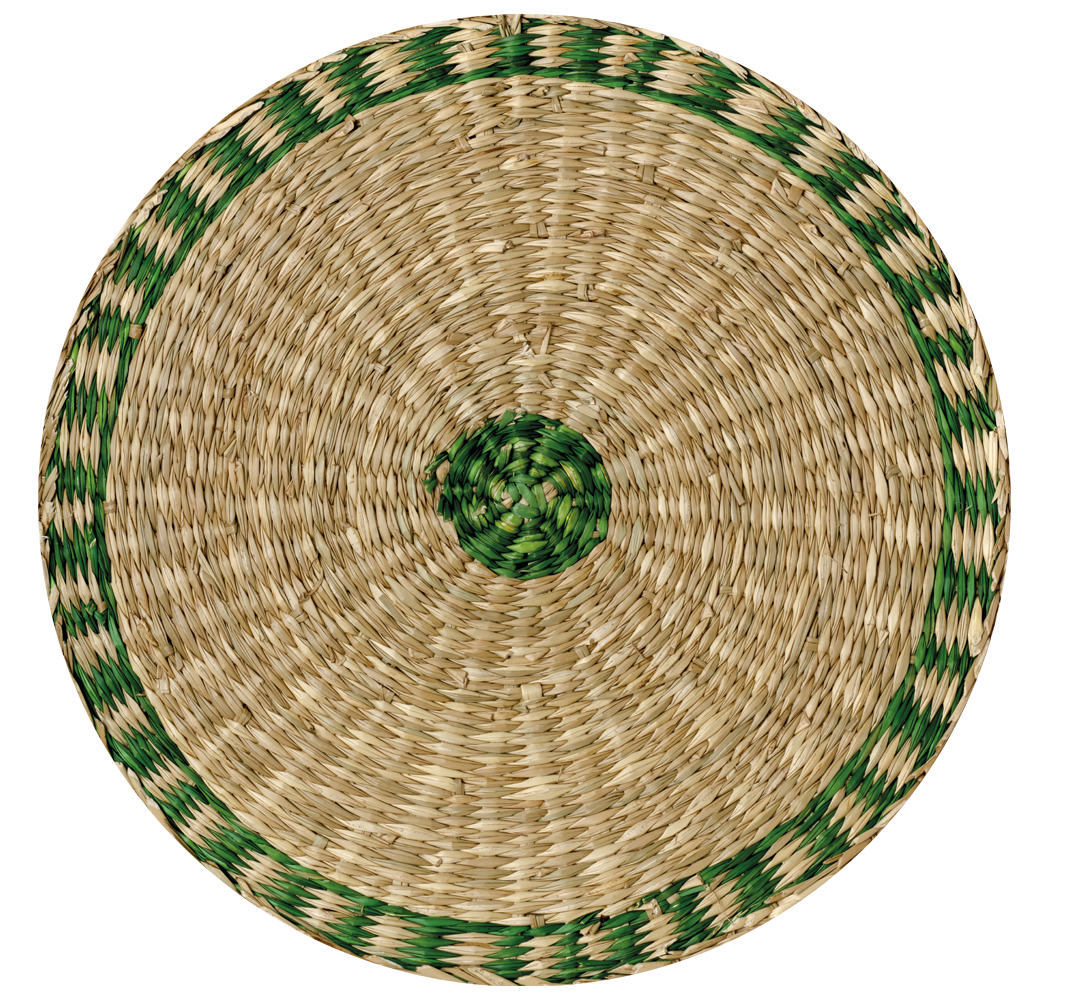 Alfombra vinilo salón textura yute redonda - TenVinilo