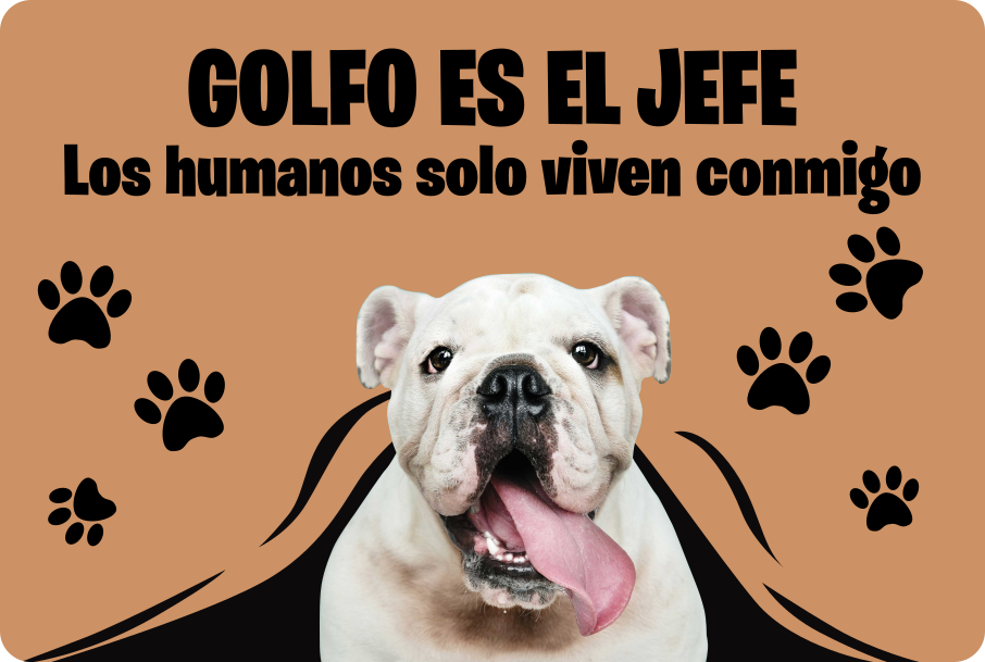 Alfombra vinílica entrada personalizada mascota - TenVinilo